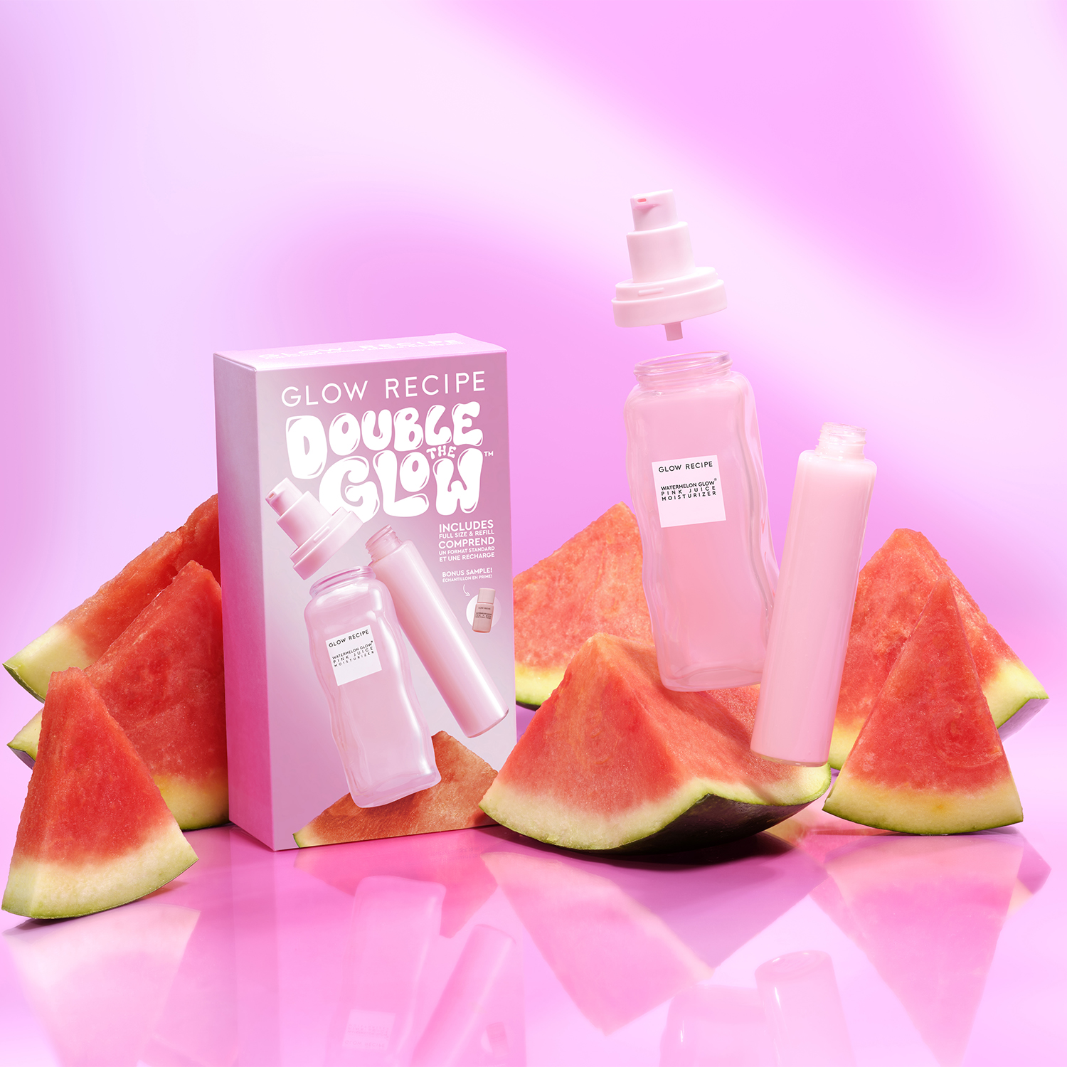 DOUBLE THE GLOW PINK JUICE MOISTURIZER REFILLABLE KIT (SET DE CUIDADO DE LA PIEL)